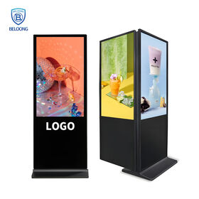 OEM Digital Signage 43 50 55 65 Zoll Kiosk Touchscreen Android Windows Bodenstehender doppelseitiger Touchscreen-Kiosk für Geschäfte