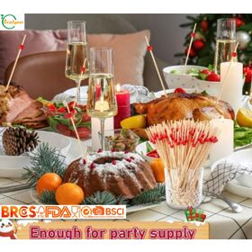 Food Grade Disposable Bamboo Fruit Picks Eco Compostable Skewers China Factory Wholesale Price