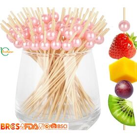 Food Grade Bamboo Fruit Picks Eco Disposable Skewers Factory Bulk Price
