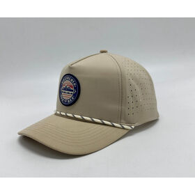 Topi Golf Berlubang Potongan Laser Kustom | Topi Performa Tali Pasir Premium | Pakaian Aktif Terstruktur 5 Panel Label Pribadi