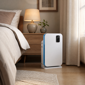 Intelligenter HEPA-Luftreiniger für Europa und US-Märkte, leiser Raumluftreiniger mit PM2.5-Sensor, Automatikmodus und mehrstufiger Filterung