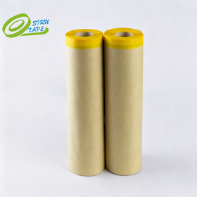 W089 Kertas Kraft Masking Pra-selotip dengan Selotip Washi Oranye untuk Pengecatan Otomotif, Mudah Sobek, Tahan Suhu Tinggi