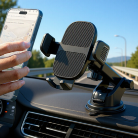 Dashboard Windshield Car Phone Mount Holder Auto One Button Release Super Strong Sticky Suction Cup Car Cell Phone Holder