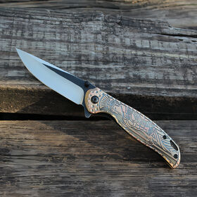 Wholesale Zinc Alloy Handle Folding Knife Black Oxide Stonewashed Blade Outdoor Camping Survival Tactical Pocket Knife