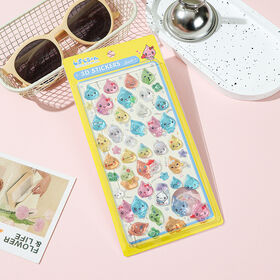 Papier Kraft personnalisé 3D Feuille Autocollant Puffy, Effet de Cristal Imperméable Autocollants de Bande Dessinée, Écologique Personnalisé Imprimé Stickers forPhone