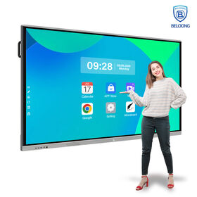 55-Zoll 4K LED Interaktives Whiteboard mit Dual-System und 20-Punkt-Touch, interaktives 4K-Flachbildschirm-Board für den Unterricht