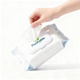 Lingettes de Toilette Humidifiées, pH Équilibré, Sans Parfum, Éliminables dans les Toilettes