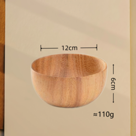 Handmade Whole Log Solid Wood Bowl, Eco-Friendly Heat Insulated Serving Bowl for Salad, Oatmeal, Cereal, Fruit, ODM