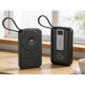 2026 Slim Magnetic Wireless 10000mAh Portable Power Bank with Foldable Stand, PD 22.5W Quick Charging Battery Pack for iPhone 17