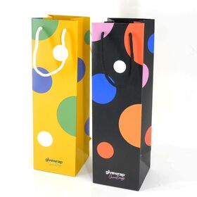 Custom Logo Printed Paper Gift Bag with nylon Handle Eco Friendly Shopping Packaging Bag for Retail and Gift Packaging