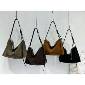 2026 Wholesale Suede Leather Women's Shoulder Bags Soft Cow Leather Shoulder Bag for Women Hot with Braided Handle Luxury Tote