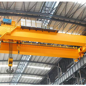 Overhead Crane Listrik Tipe Eropa Double Girder untuk Bengkel dengan Troli Hoist 10 Ton dan Motor