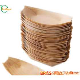 Food Grade FSC Wooden Sushi Boat Trays Eco Compostable Custom Pack Available