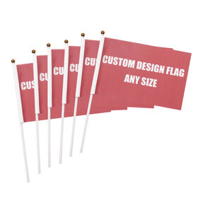 Vente en gros d'usine Drapeaux personnalisés à la main avec motif de monde pour événements de fête de l'indépendance, Bannières (14x21/20x30/30x45/60x90/90x150cm)
