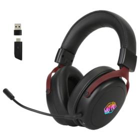 سماعة ألعاب لاسلكية J&Y بريميوم فوق الأذن RGB مزدوجة الوضع 2.4G بلوتوث للكمبيوتر ووحدات التحكم | JY-BT283