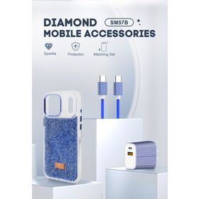 SMS SM57B 60W USB C كابل شحن سريع مع جراب هاتف وشاحن سيارة لمجموعة السفر