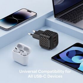 Ultra Compact 65W GaN Charger Heat Dissipation 2 Port Wall Charger for iPhone Laptop Tablets Travel Adapter for Macbook