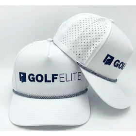 Topi Golf Laser-Cut Berlubang Kustom | Topi Kinerja Tali Retro "Golf Elite" | Snapback Pakaian Aktif Premium untuk Klub Golf