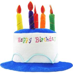 Adult Size Birthday Cake Costume Hat with 5 Candles Fancy Dress Party Hat for Men Women Party Favors