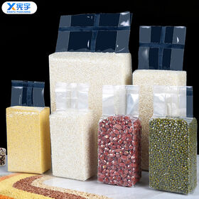Clear Heat Seal Rice Brick Vacuum Bag Thickened Nylon Laminated PA/PE Plastic Storage Bag For Grains Miscellaneous Grains Beans