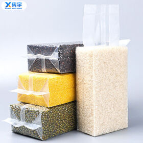 Hot Selling Clear PE Rice Brick Vacuum Bag Thickened Food Grade Nylon Portable Moisture Proof Storage Packaging Bag for Grain