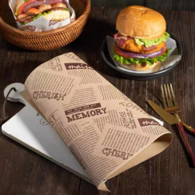 Wholesale Custom Size and Pattern Accepted High Quality Food Grade Greaseproof Paper and Burger Wrapping Paper in Roll