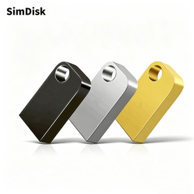 SimDisk Flash Drive Logam USB 3.0 Terlaris 16GB 32GB, Mini U Disk Portabel Kecepatan Tinggi dengan Logo Kustom untuk Penyimpanan Data PC & Laptop