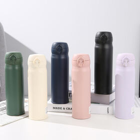 Bouteille portable réutilisable en acier inoxydable à double paroi isolée sous vide, sans BPA, étanche, avec couvercle à verrouillage