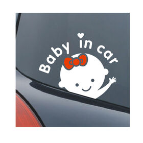 Custom Baby in Car Sticker Baby on Board Car Safety Signs Vinyl Waterproof Heat-Resistant Scratch-Off Decals for Windows & Doors