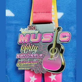 Medali Kemenangan untuk Music City Nationals Nashville, medali antik dengan cetakan UV