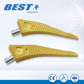 Titanium Nitride coated hip rasp for THR