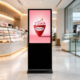 لافتات رقمية أرضية بشاشة لمس LCD مقاس 32/43/55/65/75/85 بوصة للإعلان - كشك رقمي تجاري للسوبر ماركت ومتاجر التجزئة والمولات