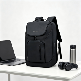 Ransel Laptop Bisnis Poliester 15,6 Inci Tahan Lama, Tahan Air, Multi-Pocket, Tas Komputer Travel dengan Bantalan Tahan Guncangan