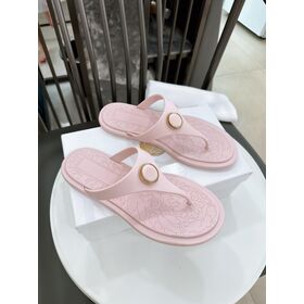 Alia Rubber Flat Pink Flip-flops Thong Sandals in Pink white black For Women