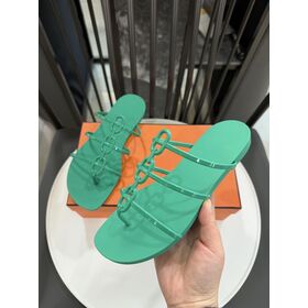 Designer Rubber Women's Authentic Mykonos Sandals Chain-Link Accents Slide Sandals Green Factory Price