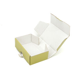 Wholesale Custom Made Eco-Friendly Heavy-Duty Kraft Corrugated Rigid Mailer Box Four-Color Offset Gold Foil Stamping Matt