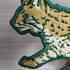 Patch Bordir Souvenir Unik Sempurna, Ramah Lingkungan, Dapat Dicuci, Kualitas Premium OEKO-TEX, Lencana Souvenir Hewan Bobcat Lifelike