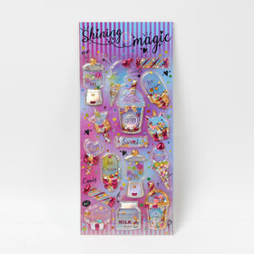 Custom Shining Glitter 3D Shake Sticker Sand Flow Gold Stamping for Baby Reward Children's Birthday Party Scrapbooking, Journals