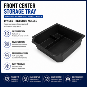 Front and Rear Center Console Organizer Trays Compatible with Tesla Model Y Juniper, Model YL and Model 3 Highland