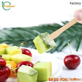 Garfos de Fruta de Madeira Natural FSC Pacote com 100 Ecológicos Descartáveis para Festas Casuais Aprovado pela BSCI