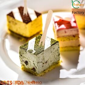 Garfos de Frutas de Madeira Natural FSC Pacote com 100 Unidades Ecológicos Descartáveis para Festas Casuais Aprovado BSCI Fábrica Direta China