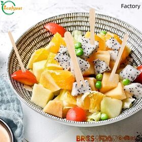 Garfos de Fruta de Madeira de Bétula Natural Certificado FSC Ecológico Descartável para Festas Casuais Aprovado pela BSCI