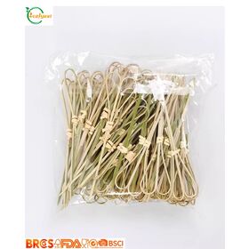 100% Compostable FSC Bamboo Heart Cocktail Skewers Food Safe Disposable Picks Perfect for Wedding Banquets & Parties