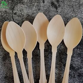Compostable Birch Wood Cutlery Set 195mm Eco Friendly Restaurant Grade Smooth Finish