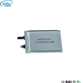 Baterai Isi Ulang LiPO OEM/Vcell 3.8V 550mAh 682235 untuk Kamera Dasbor IoT, Pelacak GPS, Pengukur Gula Darah, dan Monitor Nadi