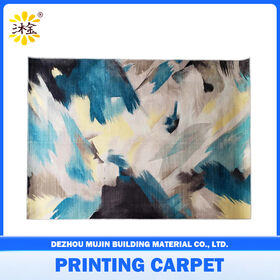 Foldable Stain Resistant Abstract Brush Art Rug Non Slip Gripper Back Easy Clean Modern Watercolor Decorative Indoor Floor Mat