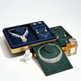 Quality Microfiber Suede Jewelry Storage Display Trays Organizer Earring Studs Pendant Ring Necklace Bangle Multi-functional