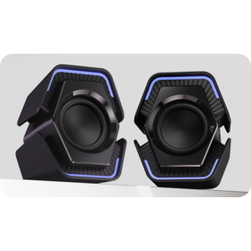 Futuristic RGB Gaming Desktop Speakers with Stereo Sound for PC