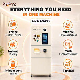 Customized Fridge Magnets SLR Instant Print Photo Booth 15.6-inch Touch Screen Adjustable Camera Kiosk Machine Interactive