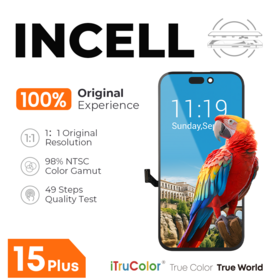 Layar LCD Incell iTruColor 6,7 Inci untuk iPhone 15 Plus, Panel Layar DCI-P3 Wide Color Kontras Tinggi, Stok Tersedia